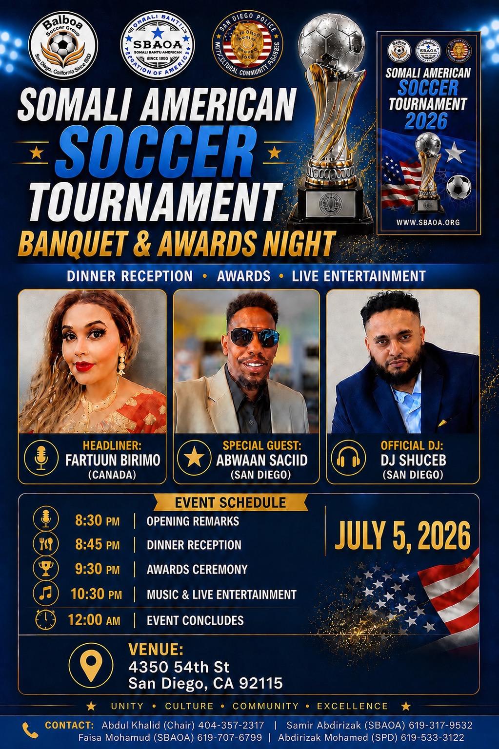 Banquet and Awards Night flyer with dinner reception, guests, awards, and entertainment details